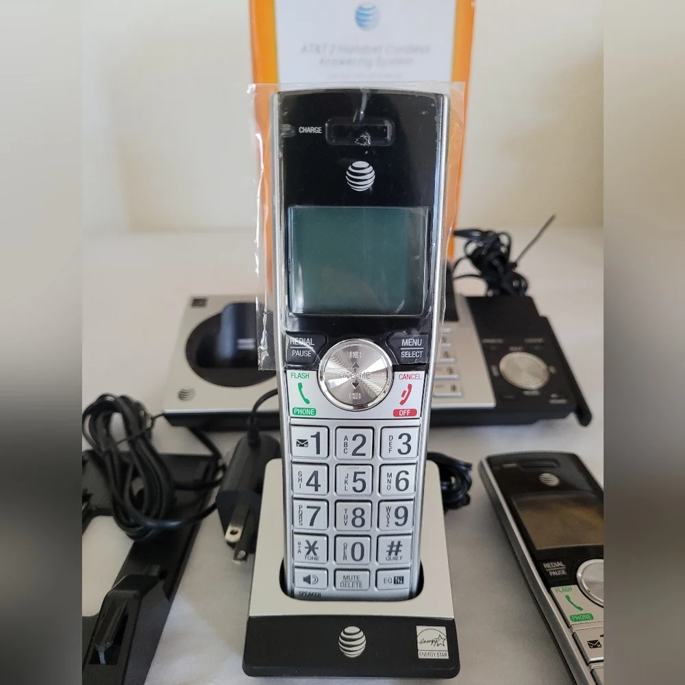 ATT DECT 6.0 Cordless Phone With Digital Answering System, CL83215, 2 Handsets